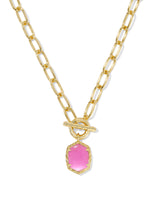 Daphne Gold Link and Chain Necklace in Azalea Illusion
