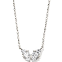 Blair Butterfly Small Pendant Necklace Rhodium in White Crystal