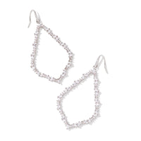 Sophee Rhodium Crystal Open Frame Earrings in White Crystal