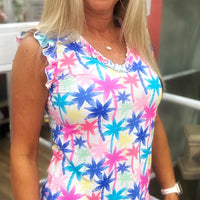 Beachtime - Sleeveless V-Neck Ruffled Tank BPMP