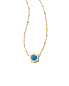 Susie Short Pendant Gold Necklace in Marine Opal