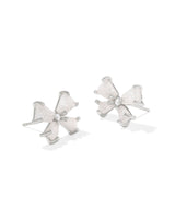 Blair Silver Bow Small Stud Earrings in Iridescent Drusy
