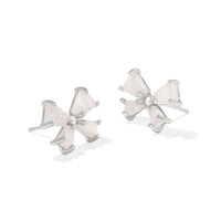 Blair Silver Bow Small Stud Earrings in Iridescent Drusy