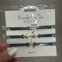 Essential Bracelet Hair Ties - Beach Black/Gold