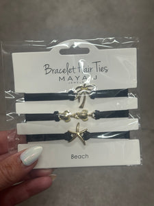 Essential Bracelet Hair Ties - Beach Black/Gold