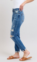 Judy Blue Mid-Rise Vintage Wash Boyfriend Fit W/ Destroy 82663
