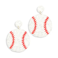 Pitch Please Baseball Earrings
