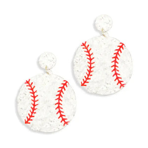 Pitch Please Baseball Earrings