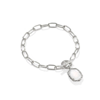 Daphne Silver Link and Chain Bracelet in Ivory Mother of Pearl