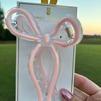 Bow Hair Clip (Duo ) - Bow Pink