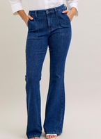 High-Rise Flare with Patch Pocket
