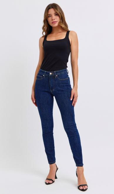 Mid-Rise Tummy Control Classic Skinny Jeans