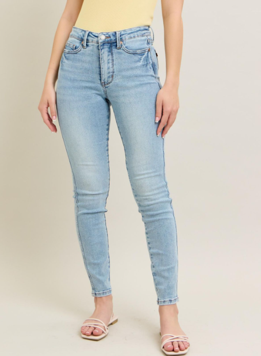 Mid-Rise Tummy Control Skinny – Vintage Wash