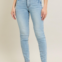 Mid-Rise Tummy Control Vintage Wash Skinny