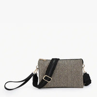 Black/Tan - Izzy Crossbody with Guitar Strap