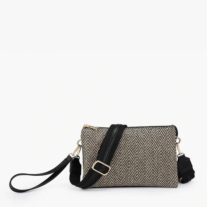 Black/Tan - Izzy Crossbody with Guitar Strap