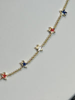 9608866658 Sierra Star Strand Necklace Gold in Red White & Blue Mix
