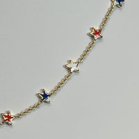 9608866658 Sierra Star Strand Necklace Gold in Red White & Blue Mix