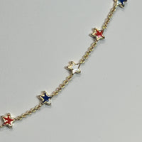 Sierra Star Strand Necklace Gold in Red White & Blue Mix