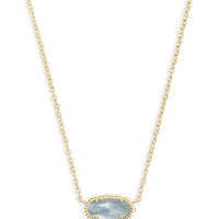 Elisa Gold Pendant Necklace in Light Blue Illusion