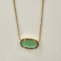 Elisa Necklace in Gold Light Green Mother of Pearl