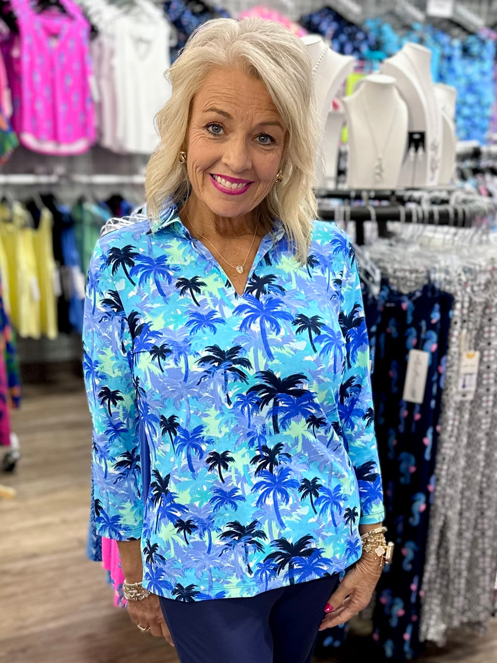 Lulu-B 3/4 Collar Top - PTBL