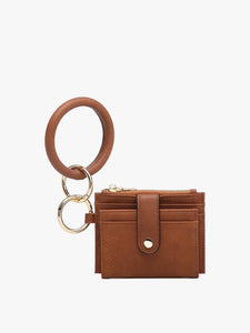 Sammie Mini Snap Wallet with Ring - Brown