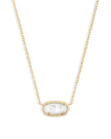 Elisa Short Pendant Necklace Gold in Mother of Pearl

