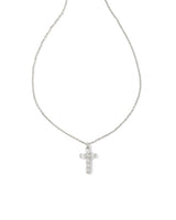 9608856130 Gracie Cross Pendant Necklace Silver in White Crystal
