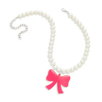 Hot Pink Bow Necklace
