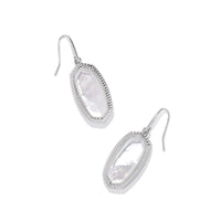 9608864568 Dani Silver Ridge Frame Drop Earrings in Ivory Mother of Pearl