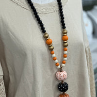 Wooden Pumpkin Necklace