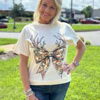 Camo Coquette Bow Tee (Front Pattern)