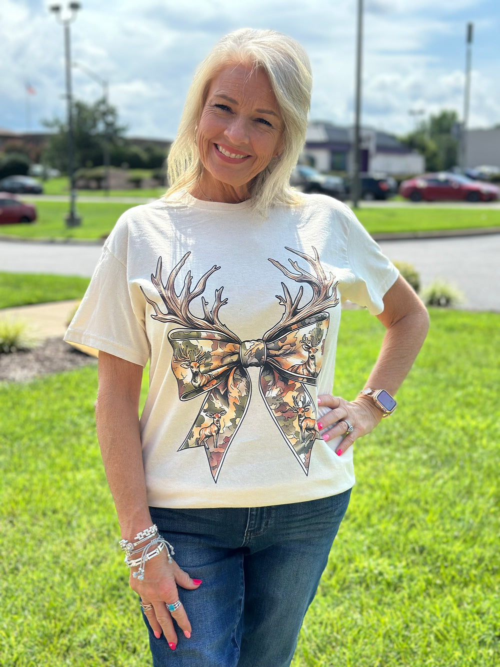 Camo Coquette Bow Tee (Front Pattern)