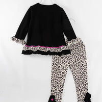 Leopard Pumpkin Ruffle Toddler Outfit