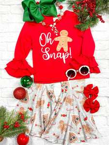 Oh Snap Gingerbread Girls Bell Bottom Set