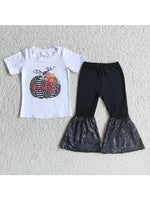 Pumpkin Black Sequin Pant Set
