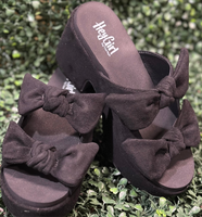 Put A Bow On It - Black Faux Suede
