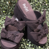 Put A Bow On It - Black Faux Suede