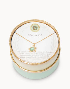 Sea La Vie Sea Turtle Necklace Gold