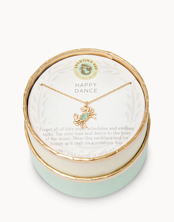 Sea La Vie Happy Dance/Crab Necklace Gold