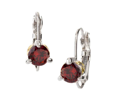 F5016-AN00 - Beijos Collection - Garnet Prong Set Earrings - Garnet