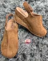 Make Em Blush - Tobacco Faux Suede
