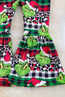 Don't Be A Grinch Leopard and Plaid Toddler Outfit Set
