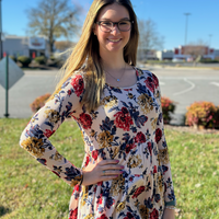 Ivory Floral Ribbed Top