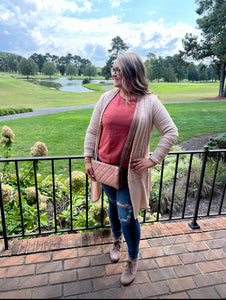 Ribbed Long Cardigan - Cream