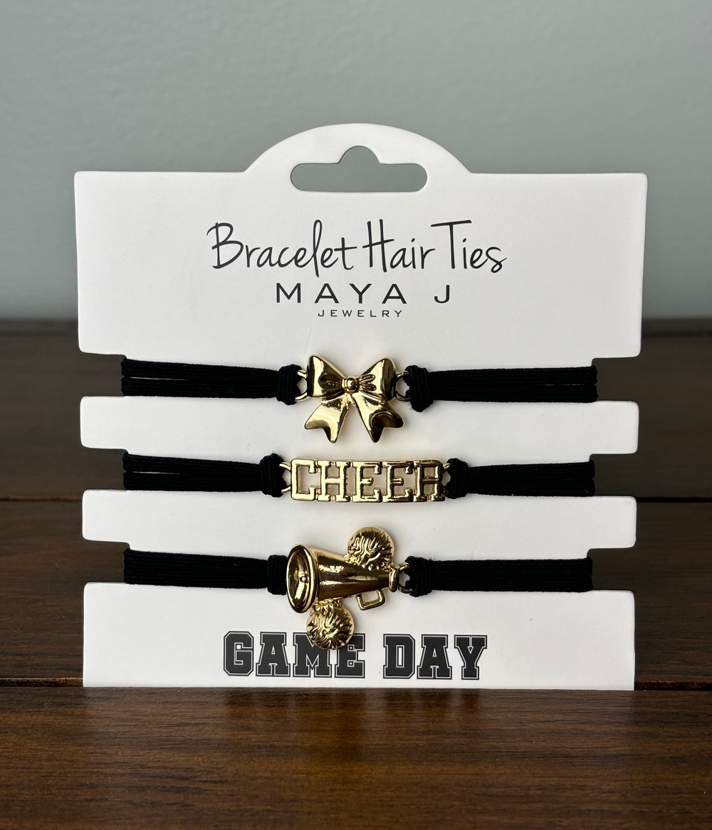 Game Day Bracelet Hair Ties - Cheer (Gold)