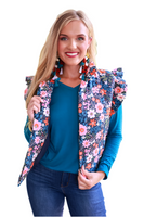 Floral Puffer Vest
