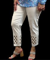BLD1673 Bangladine Cut Out Capri - WHT
