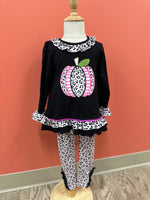 Leopard Pumpkin Ruffle Toddler Outfit
